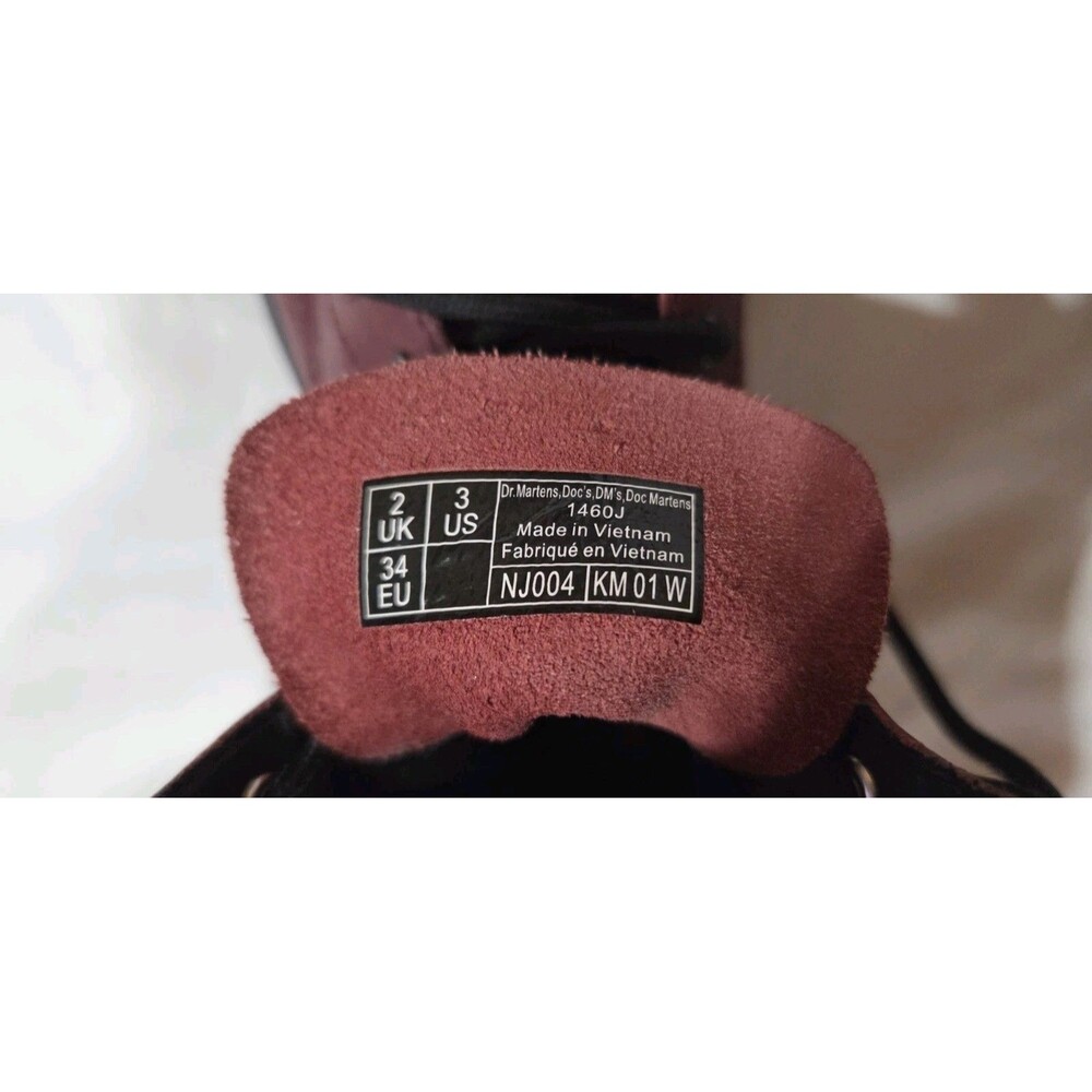 Dr. Martens Boots Big Kids Size 3 Real  Maroon Leather Shoes Air Wair - Picture 15 of 15